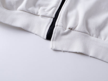 Dirty Washed Logo Print Zipper Hoodie & Dirty Washed Sweatpants Setup WN25540