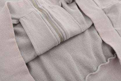 Letter Embroidery Washed Zipper Hoodie WN10984