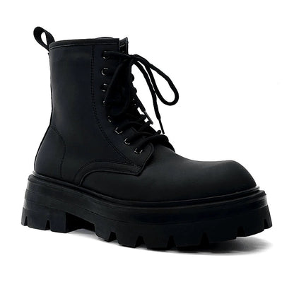 Chunky Sole Zipper Design PU Leather High-Top Boots WN19149