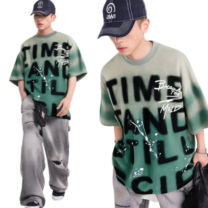 Washed Gradient Oversize Short Sleeve T-Shirt WN25833