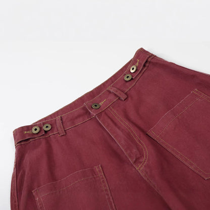 Washed Paint Studs Wide Leg Pants WN25542