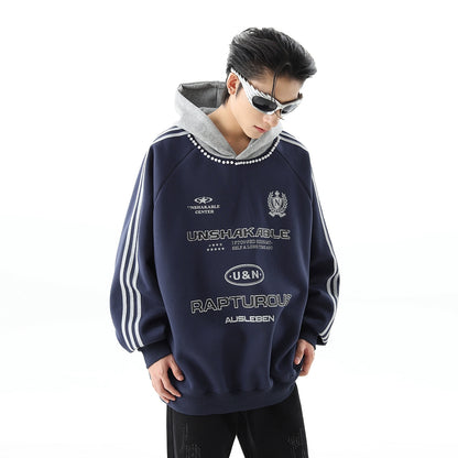 Oversize Side Stripe Pullover Hoodie WN10311