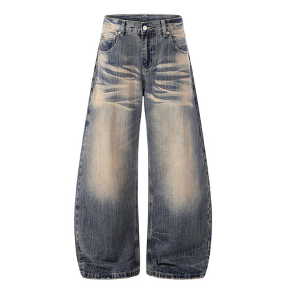 Washed Whisker Wide Leg Denim Jeans WN26132