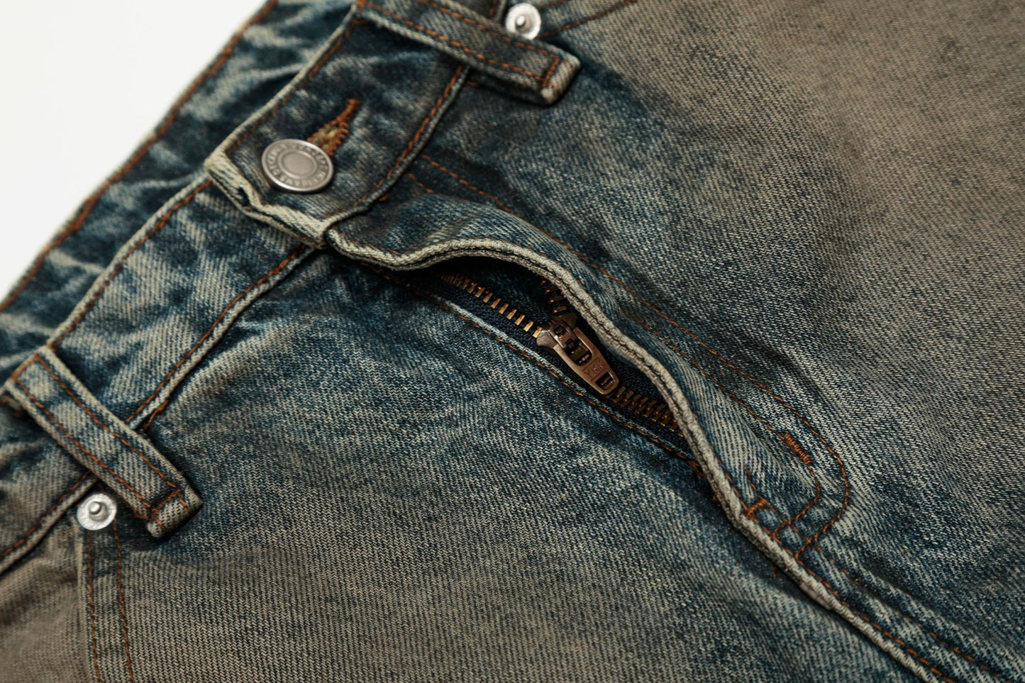 Washed Deconstruction Barrel Denim Jeans WN26067