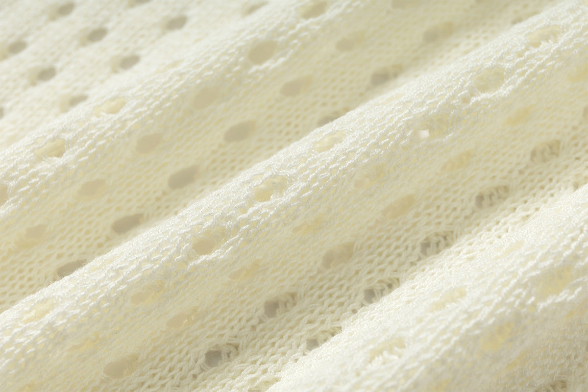 Mesh Damage Design Knit Vest WN25757