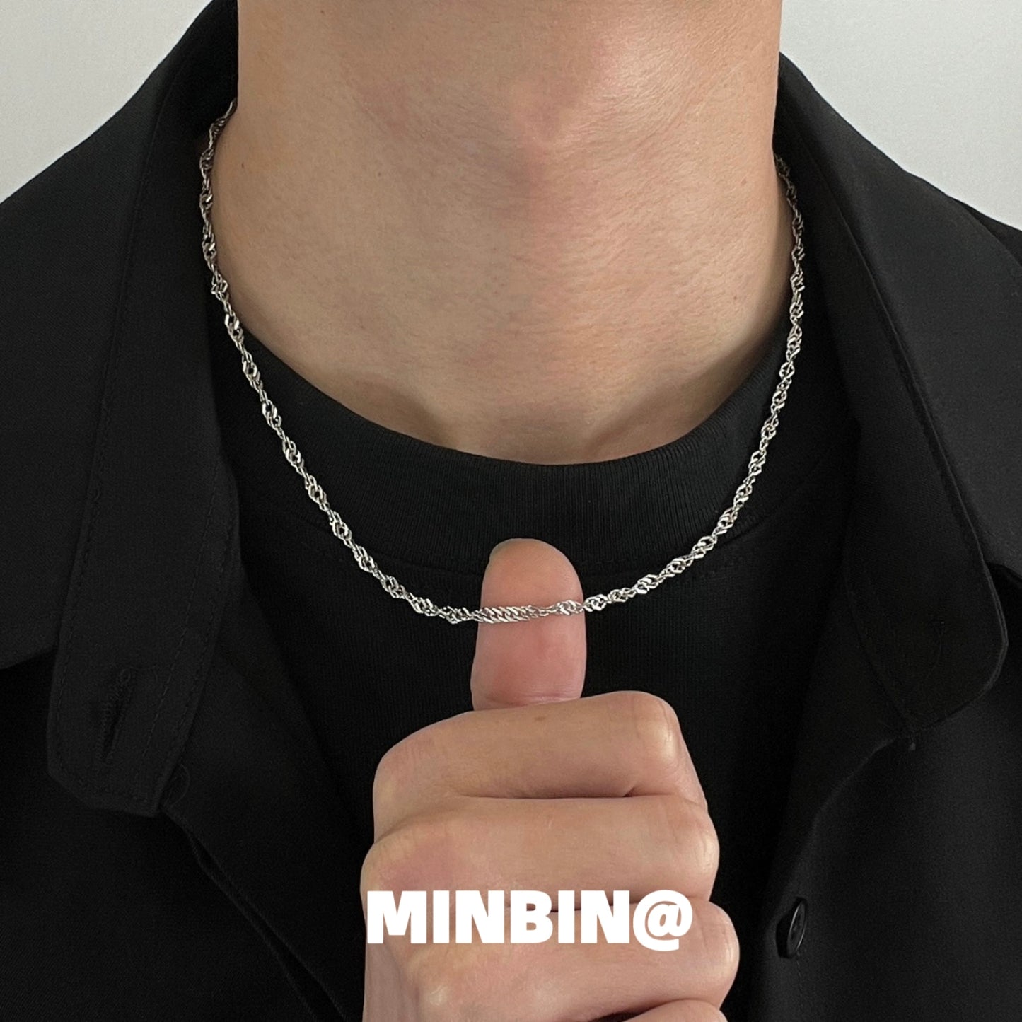 Wave Chain Titanium Steel Necklace WN19240