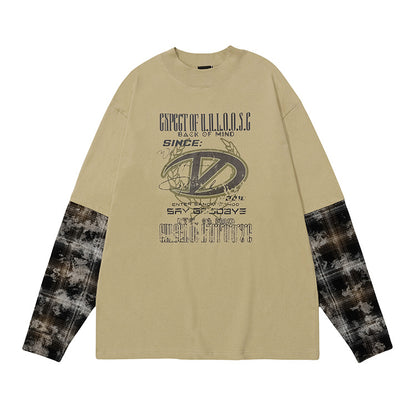 Fake Layered Camouflage Patchwork Oversize T-Shirt WN12521