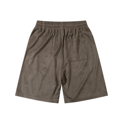 Suede Embroidery Wide Leg Half Pants WN16205