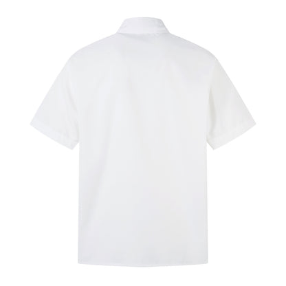 Everlasting Flower Embroidery Deconstructed Short Sleeve Shirt WN26848