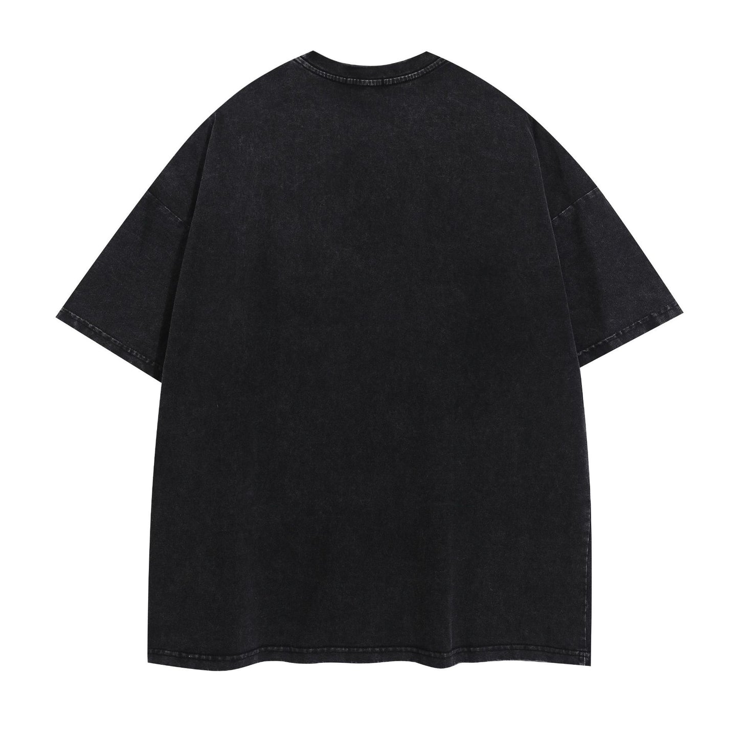 Washed Damage Letter Print Short Sleeve T-Shirt WN26919