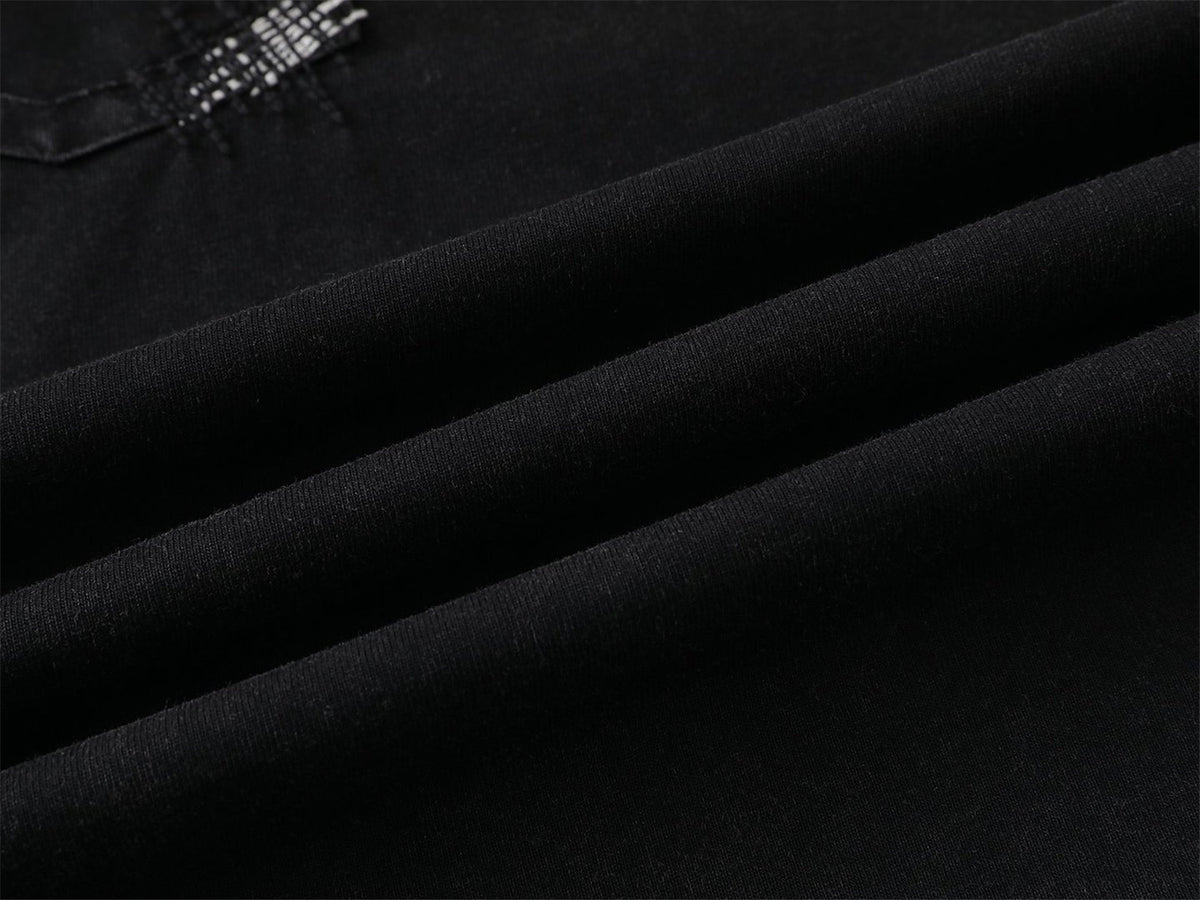 Damage Raw Edge Patch Pocket Short Sleeve T-Shirt WN26816