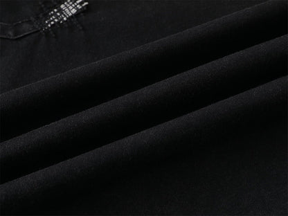 Damage Raw Edge Patch Pocket Short Sleeve T-Shirt WN26816