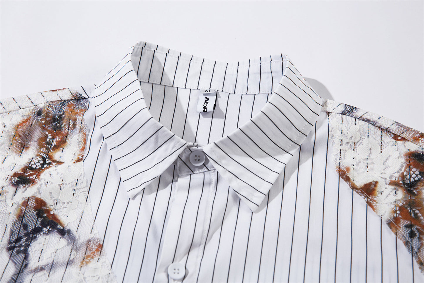 Stripe Burn Print Short Sleeve Shirt WN26793