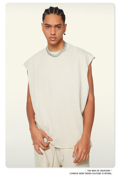 Washed Oversize Sleeveless T-Shirt WN6069