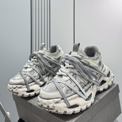 Metallic Rope Lace Chunky Sole Sneakers WN24687