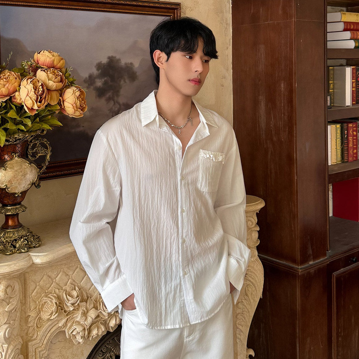 Wrinkle Pocket Long Sleeve Shirt WN24929