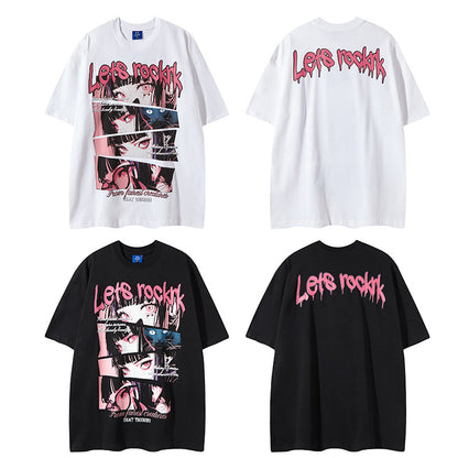 Anime Print Oversize Short Sleeve T-Shirt WN18521
