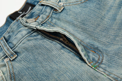 Washed Whisker Wide Leg Denim Jeans WN26037