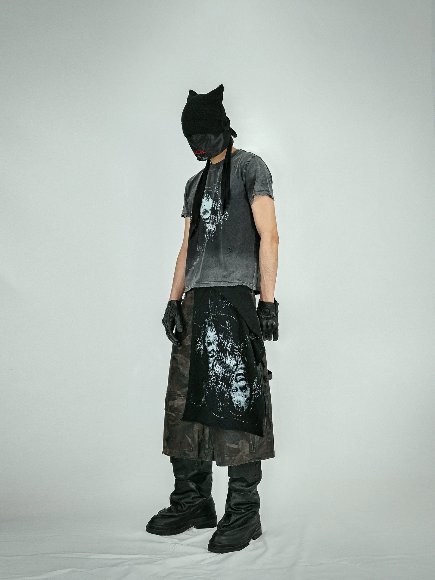 Digital Print Washed Short Sleeve T-Shirt WN20850