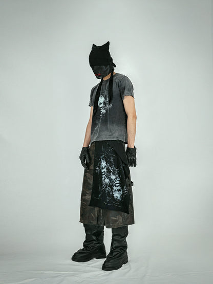 Digital Print Washed Short Sleeve T-Shirt WN20850