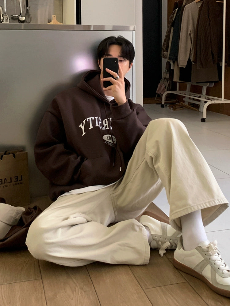 Letter Embroidery Oversize Pullover Hoodie WN20244