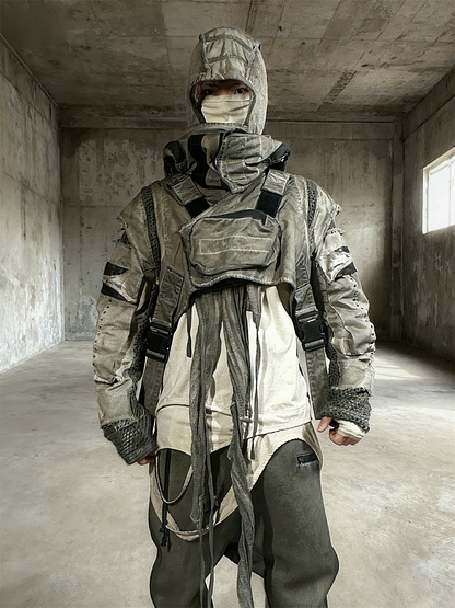 Deconstructed Detachable Hooded Short Jacket WN21999