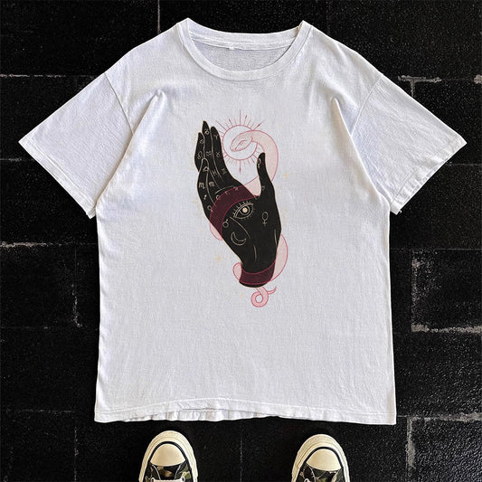 Hand Graphic Design Short Sleeve T-Shirt WN16667