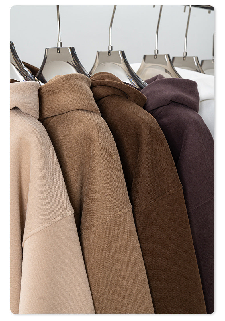 Fleece Lining Oversize Washed Zipper Hoodie WN9943