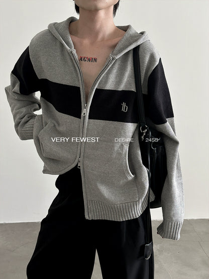 Double Zipper Knit Hoodie WN8932