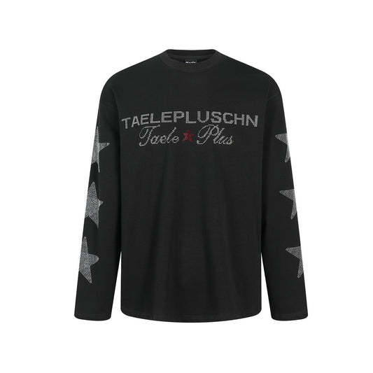 Star Rhinestone Letter Long Sleeve T-Shirt WN25591