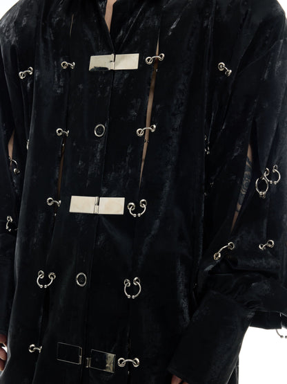 Heavyweight Metal Buckle Long Sleeve Shirt WN16339