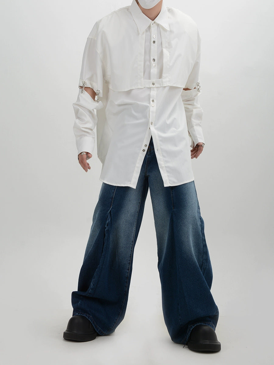 Oversize Detachable Long Sleeve Shirt WN6132