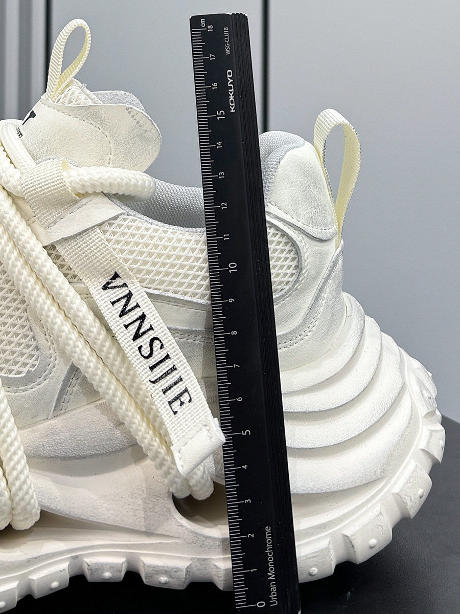 Embroidery Rope Lace Chunky Sole Sneakers WN24689