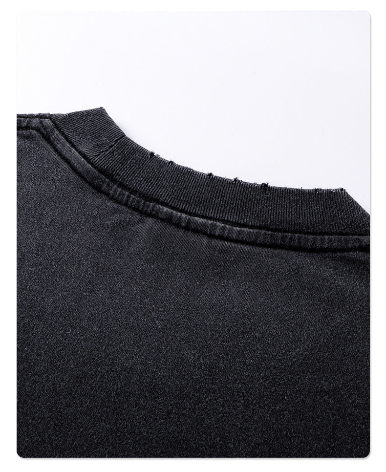 Oversize Washed Pure Cotton Long Sleeve T-Shirt WN10008