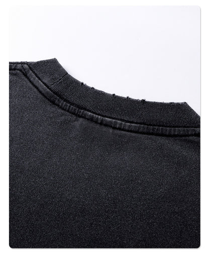 Oversize Washed Pure Cotton Long Sleeve T-Shirt WN10008