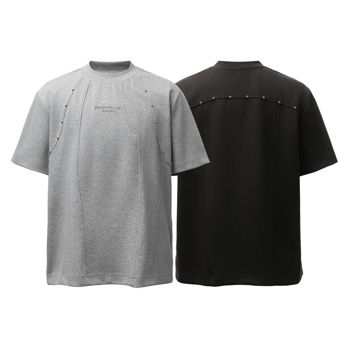 3D Tailoring Stud Letter Embroidery Short Sleeve T-Shirt WN26933