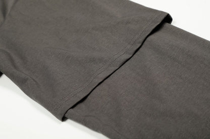 Washed Fake Layered Graphic Henley Long Sleeve T-Shirt WN28016