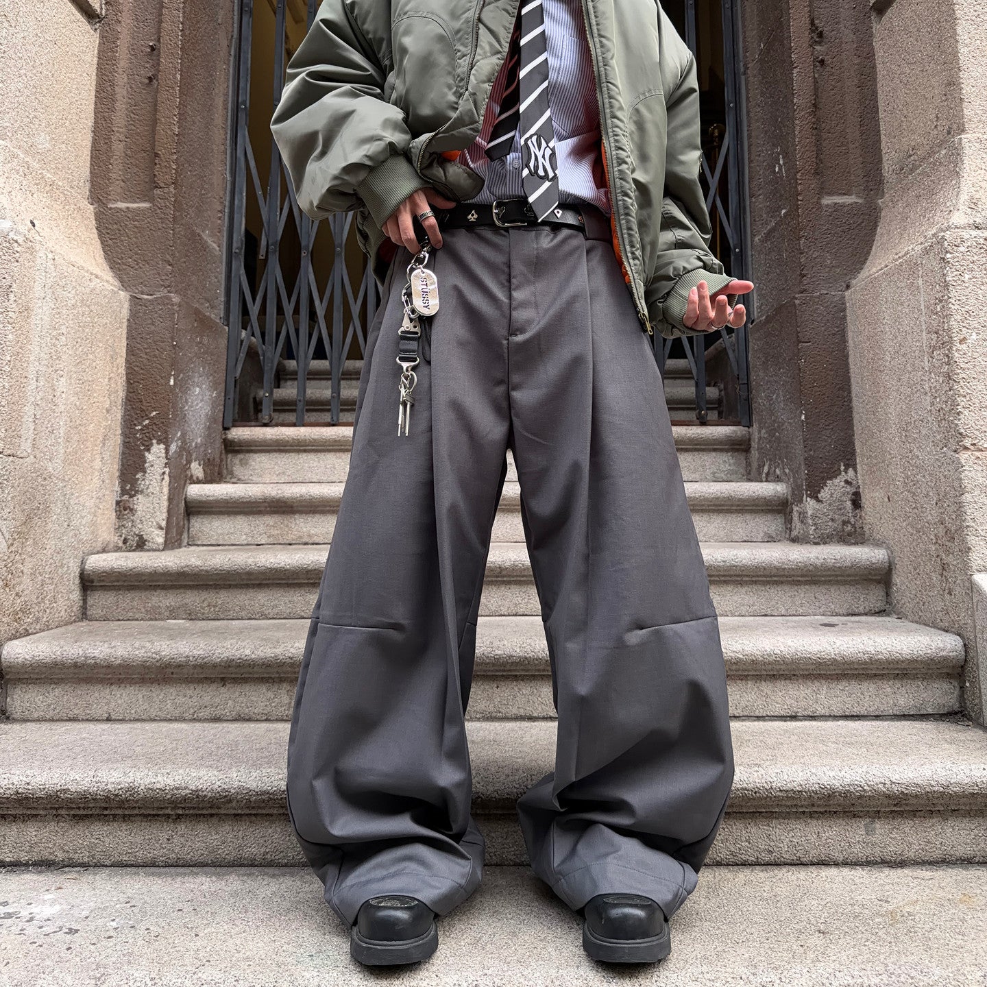 Pleats Drape Wide Leg Trousers WN24394