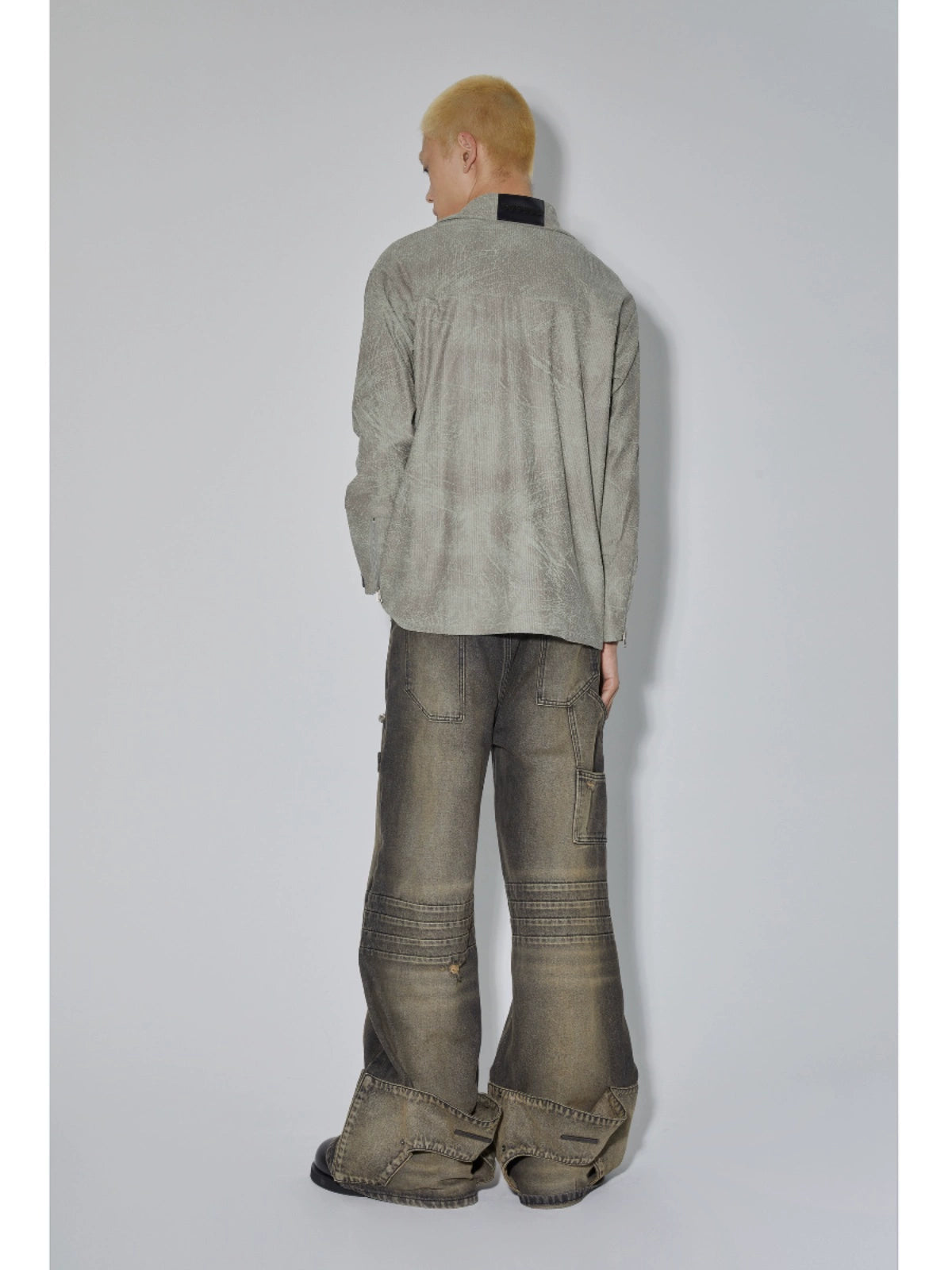 Swamp Green Textured Long Sleeve Shirt WN19046