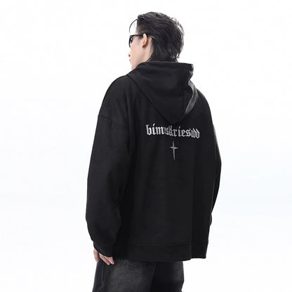 Suede Embroidery Pullover Hoodie WN10274