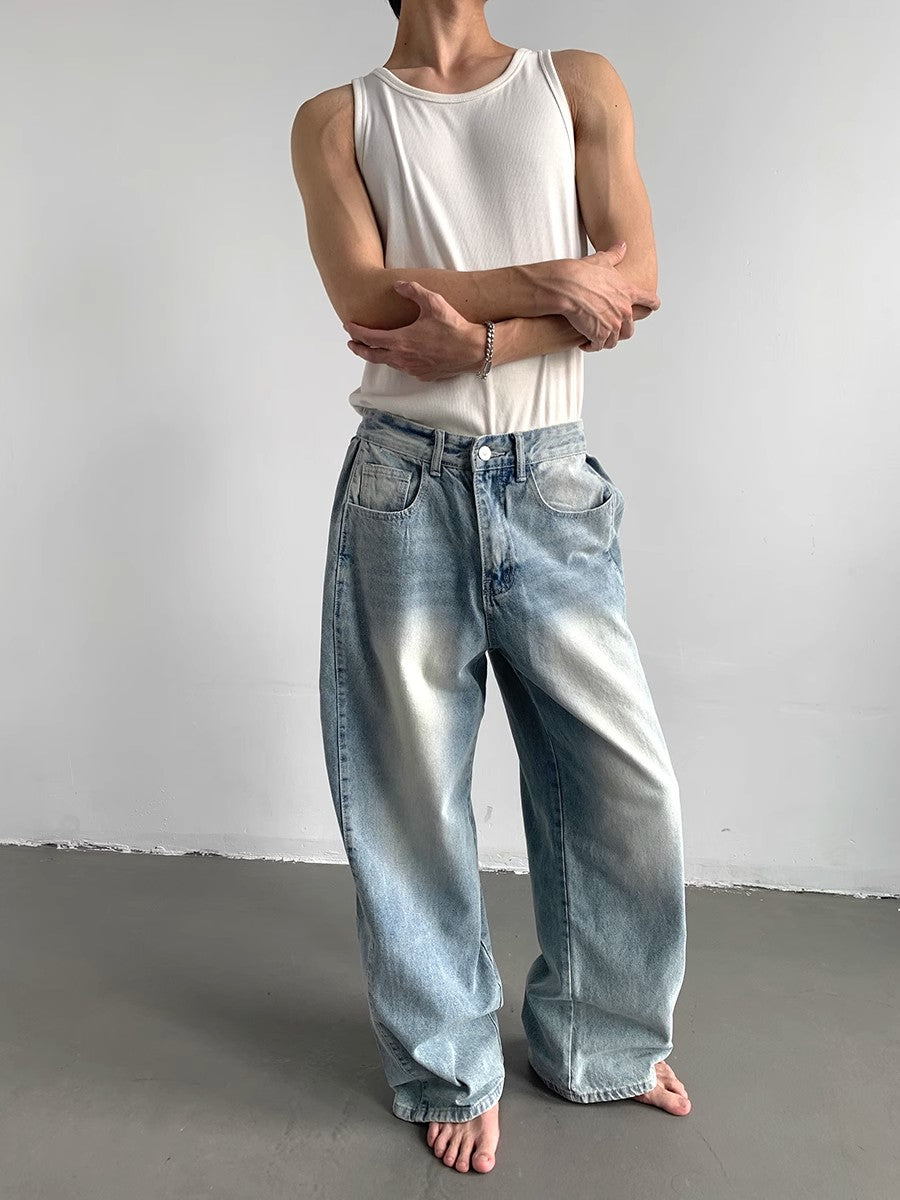 Washed Wide-Leg Denim Jeans WN9700