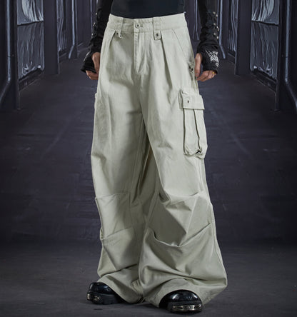 Deconstructed Patchwork Design Multi-Pocket Cargo Pants WN22832