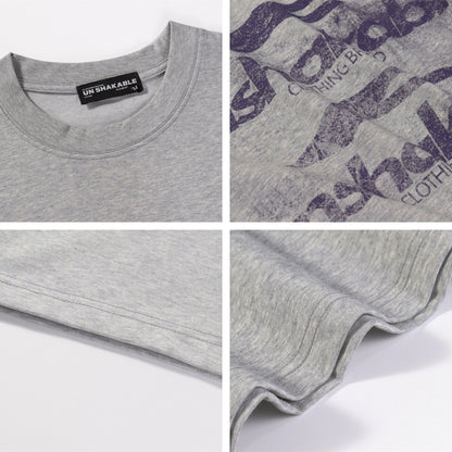Blur Letter Print Cool Touch Oversize Short Sleeve T-Shirt WN26861
