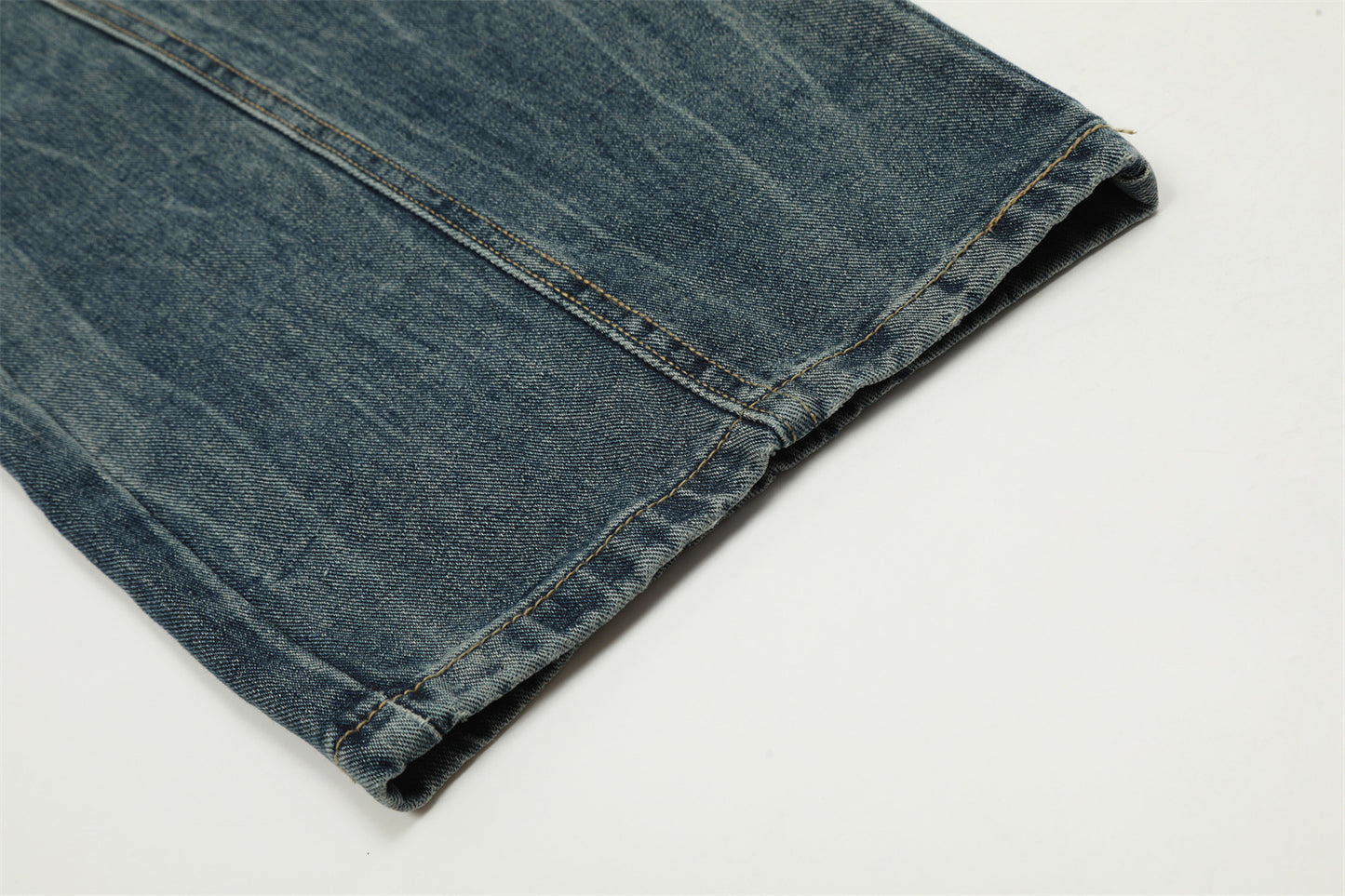 Washed Wide-Leg Straight Denim Jeans WN11486