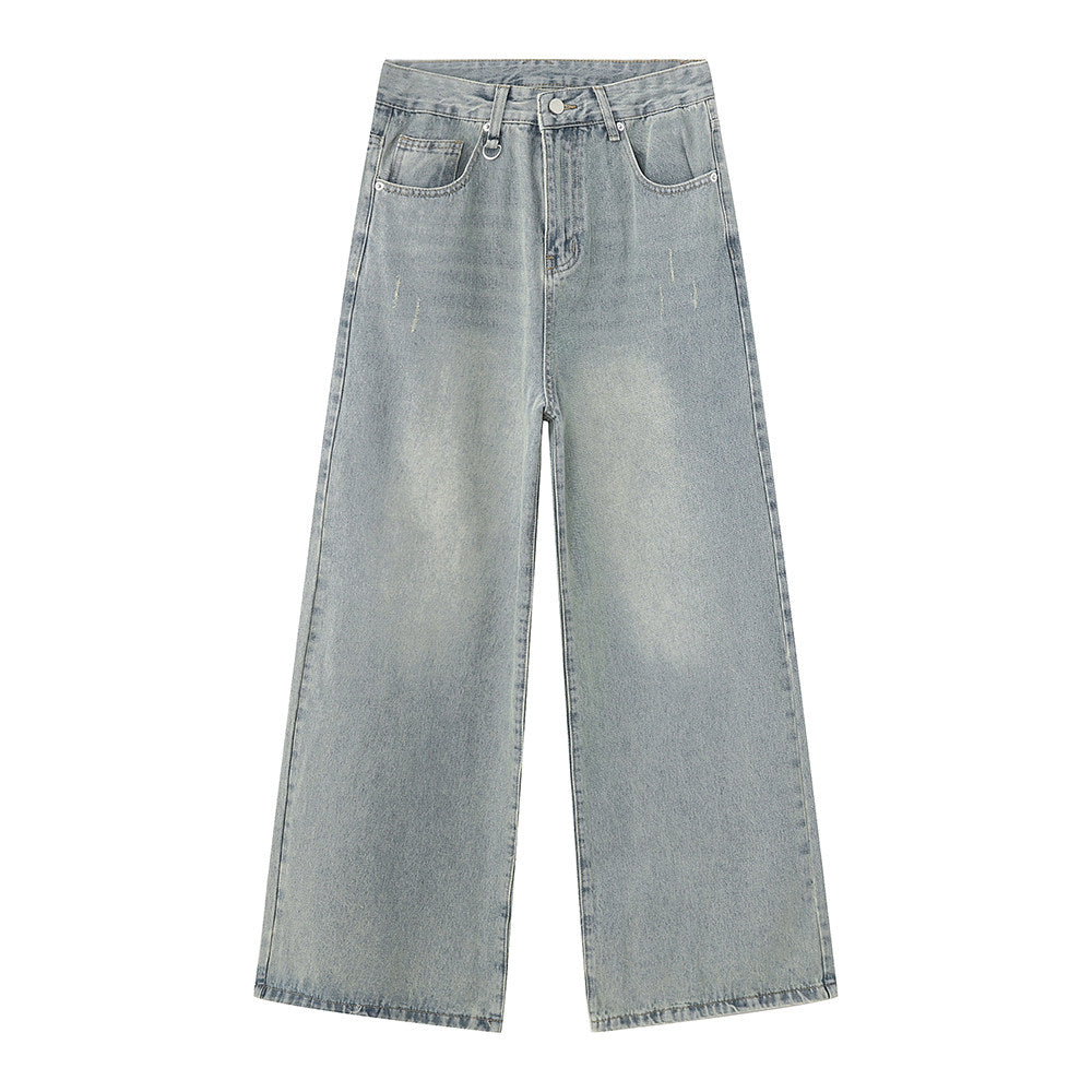 Washed Wide Leg Denim Jeans WN24980