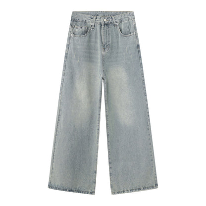 Washed Wide Leg Denim Jeans WN24980