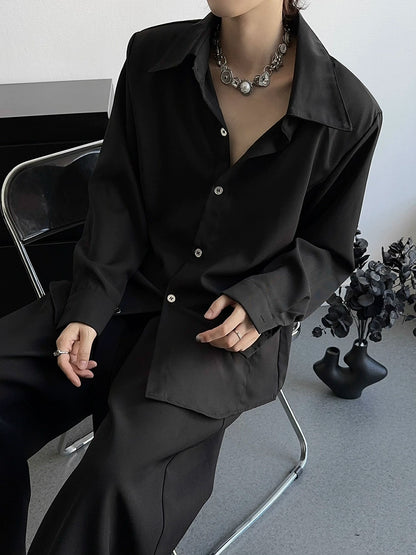 Shoulder-Pad Oversize Long Sleeve Shirt WN19363