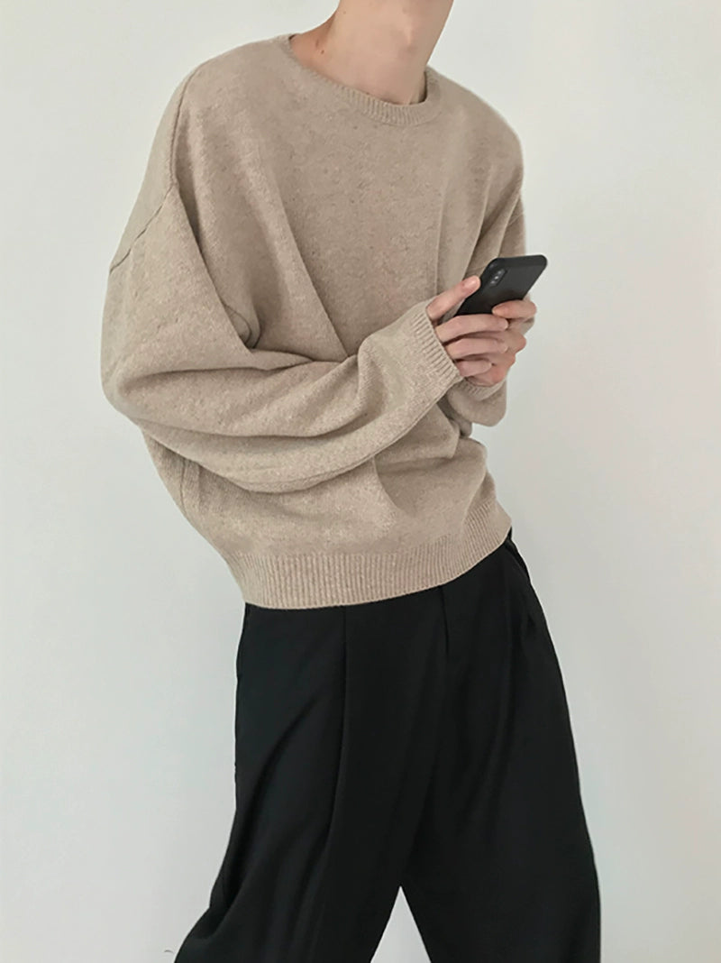 Wool Batwing Short Knit Sweater WN21518