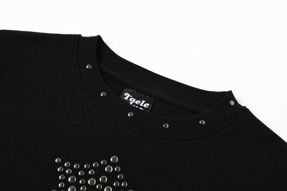 Cross Studs Detail Short Sleeve T-Shirt WN25422