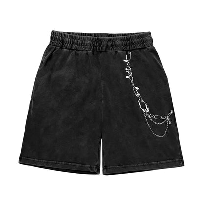 Heavyweight Washed Chain Print Half Pants WN26881